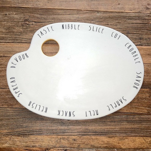 MAGENTA Rae Dunn Painters Palette 15” CHEESE PLATTER Board Oval Charcuterie - Picture 1 of 6